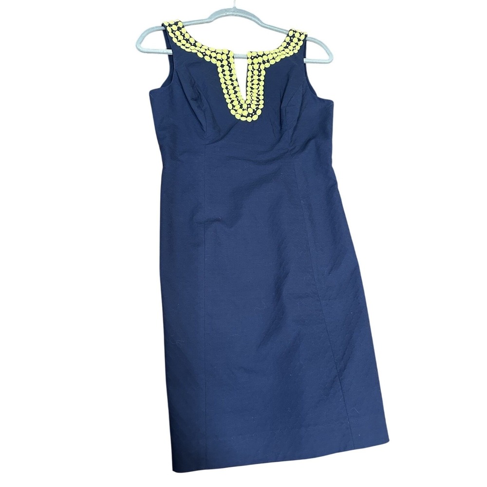Lilly Pulitzer Women's Blaire Shift Dress Jacquard Beaded Navy sz 2 NEW